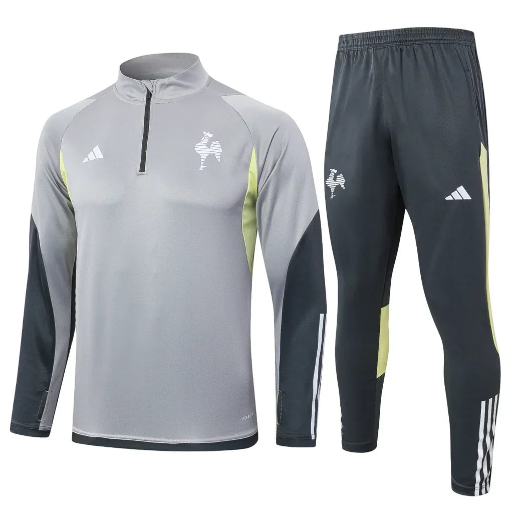 Conjunto Atlético MG Zíper Curto Treino Cinza Claro