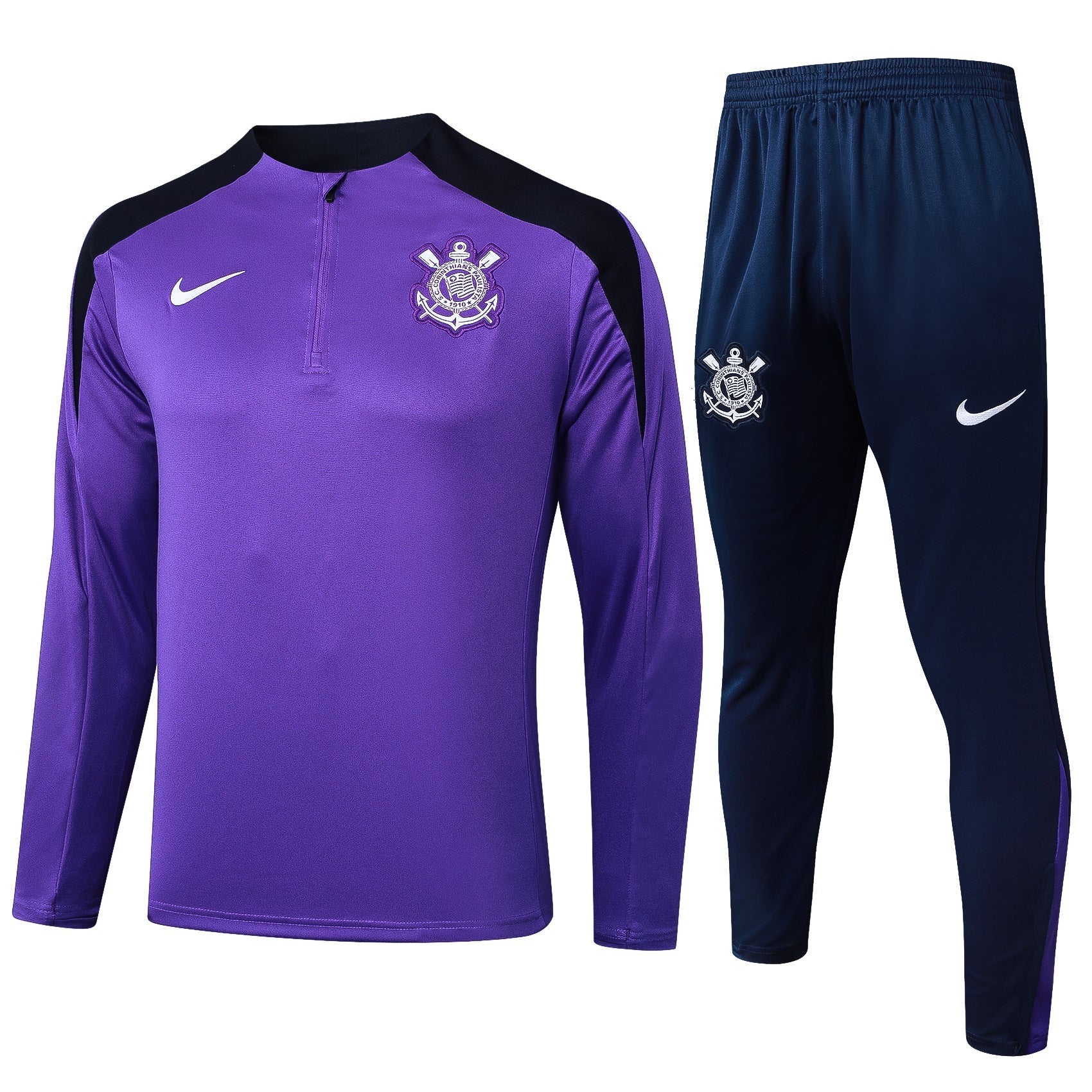 Conjunto Corinthians Zíper Curto Treino Roxo 2024/25