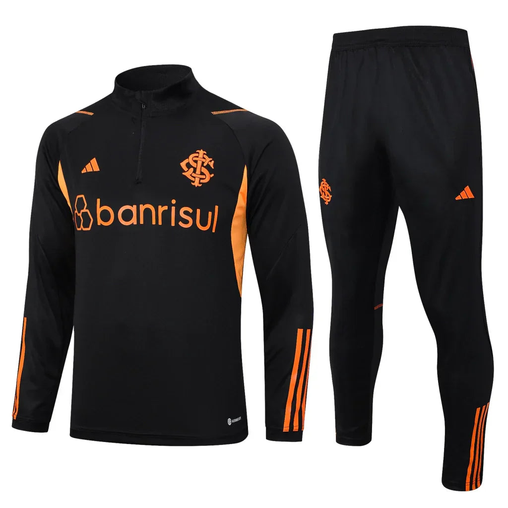 Conjunto Internacional Zíper Curto 2023/24 - Preto e Laranja