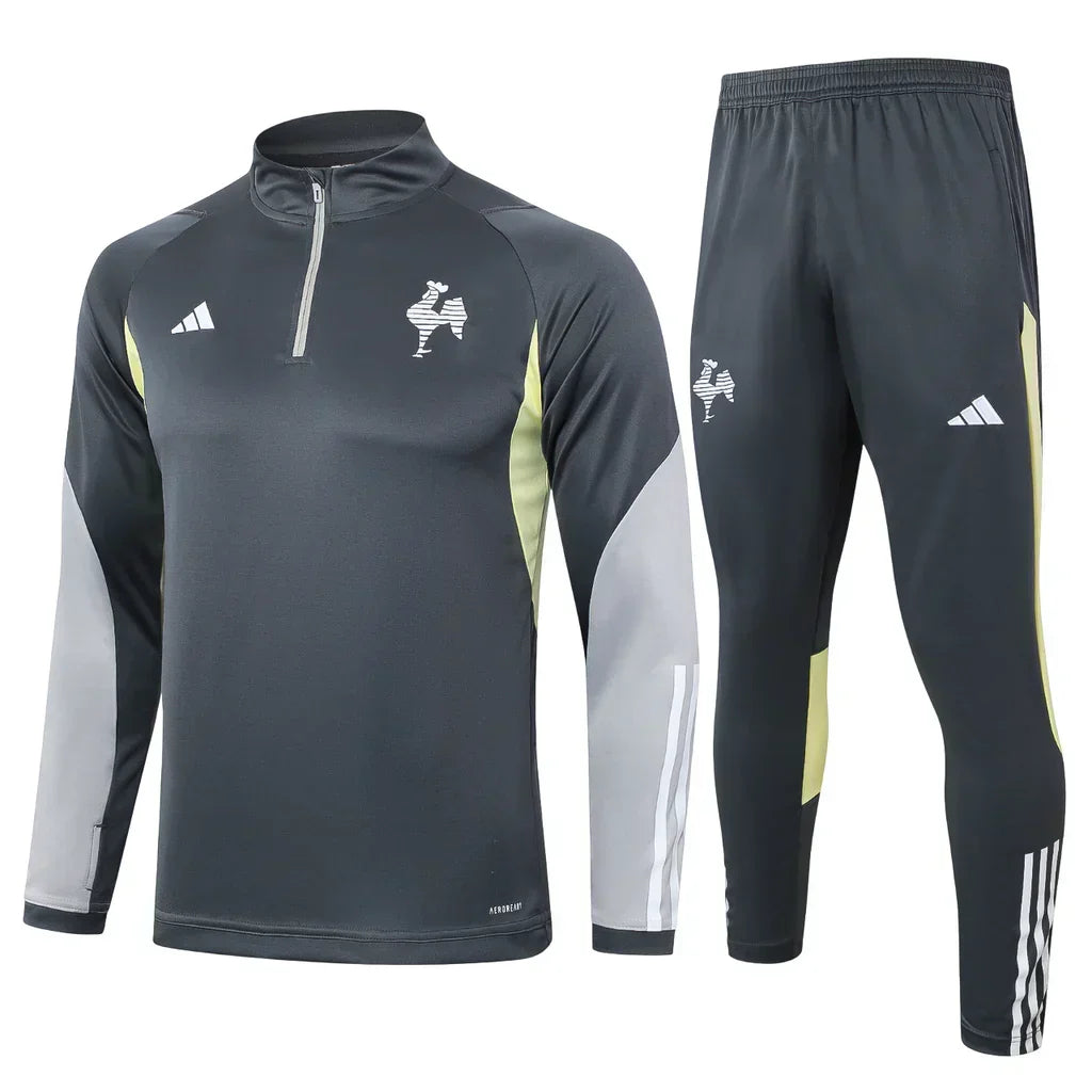 Conjunto Atlético MG Zíper Curto Treino Cinza Escuro 2024/25