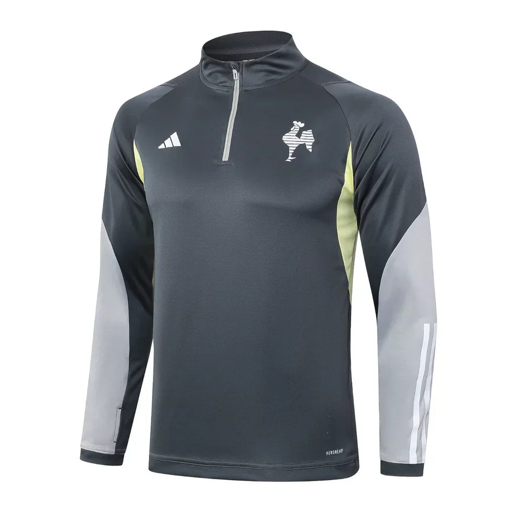 Conjunto Atlético MG Zíper Curto Treino Cinza Escuro 2024/25