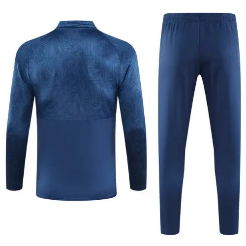 Conjunto Santos Zíper Curto Treino Azul 2024/25
