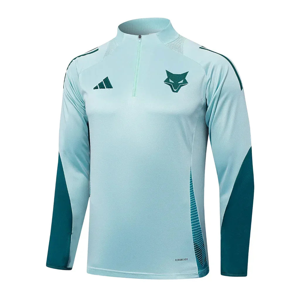 Conjunto Cruzeiro Ziper Curto Treino Azul Claro